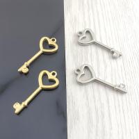 Stainless Steel Key Pendants, 304 Stainless Steel, Vacuum Ion Plating, fashion jewelry & polished & DIY & Unisex & hollow 