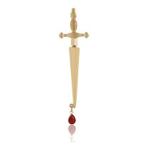 Zinc Alloy Fake Taper, Sword, plated, fashion jewelry & for woman & with rhinestone 80mm 