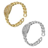 Brass Cuff Finger Ring, plated, Adjustable & micro pave cubic zirconia & for woman US Ring 