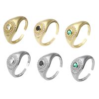 Brass Cuff Finger Ring, plated, Adjustable & micro pave cubic zirconia & for woman US Ring .5 