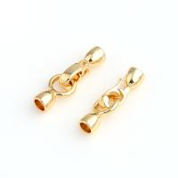 Brass Interlocking Clasp, real gold plated, golden 
