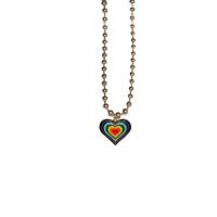 collier d'Émail en alliage Zinc, alliage de zinc, Placage, pour femme & émail, couleurs mélangées Environ 45 cm, Vendu par PC