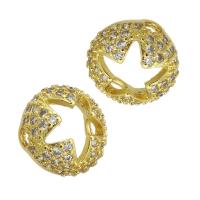 Cubic Zirconia Micro Pave Brass Beads, gold color plated, fashion jewelry & DIY & micro pave cubic zirconia, golden 