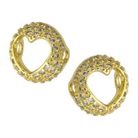 Cubic Zirconia Micro Pave Brass Beads, gold color plated, fashion jewelry & DIY & micro pave cubic zirconia, golden Approx 2mm 