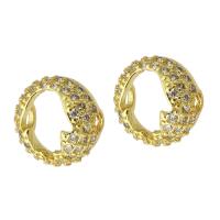 Cubic Zirconia Micro Pave Brass Beads, gold color plated, fashion jewelry & DIY & micro pave cubic zirconia, golden Approx 2mm 