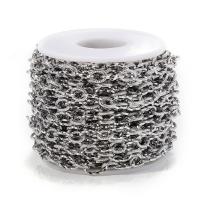 Stainless Steel Oval Chain, 303 Stainless Steel, with plastic spool, DIY, original color, Approx 