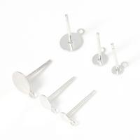Iron Earring Stud Component, DIY silver color, Approx 