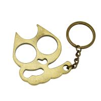 Zinc Alloy Key Clasp, with iron chain, Cat, Tole Paintng & Unisex & hollow 