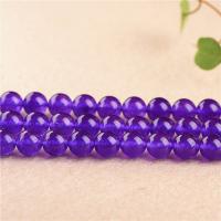 Purple Chalcedony Bead, Round, polished, DIY purple 