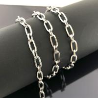 Stainless Steel Oval Chain, 304 Stainless Steel, Vacuum Ion Plating, fashion jewelry & polished & DIY & Unisex, original color 