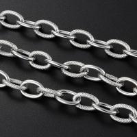 Stainless Steel Oval Chain, 304 Stainless Steel, Vacuum Ion Plating, fashion jewelry & polished & DIY & Unisex, original color 