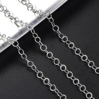 Stainless Steel Rolo Chain, 304 Stainless Steel, Vacuum Ion Plating, fashion jewelry & polished & DIY & Unisex, original color 