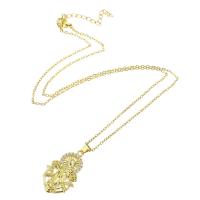 Cubic Zircon Micro Pave Brass Necklace, with 304 Stainless Steel Chain, gold color plated, micro pave cubic zirconia & for woman Approx 20 Inch 