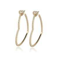 Brass Earring, brass post pin, micro pave cubic zirconia & for woman 10-65mm 