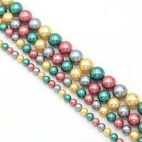 Peties perles de la mer du sud, Shell Pearl, Rond, DIY & normes différentes pour le choix, couleurs mélangées Environ 15 pouce, Vendu par brin