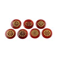 Agate Decoration, Red Agate, Round, gilding & gold accent, red, 30mm 