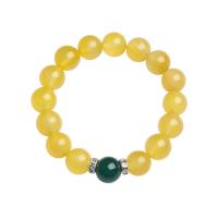 Yellow Agate Bracelet, with Green Agate & Zinc Alloy, fashion jewelry & Unisex, 12mm Approx 5.51-6.3 Inch 