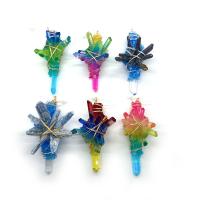 Agate Pendants de Quartz , agate quartz de glace, avec fil en laiton & cristal, Placage, bijoux de mode, plus de couleurs à choisir, 30x70- Vendu par PC