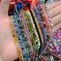 Gemischte Achat Perlen, rund, verschiedenen Materialien für die Wahl & facettierte, keine, 4mm, Länge:ca. 15 ZollInch, ca. 90PCs/Strang, verkauft von Strang