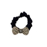Ponytail Holder, Zinc Alloy, with Cloth, for woman & with rhinestone 55mm 