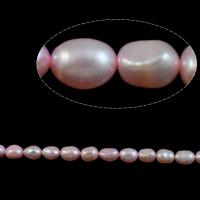 Perlas Arroz Freshwater, Perlas cultivadas de agua dulce, natural, Rosado, Grado A, 8-9mm, agujero:aproximado 0.8mm, longitud:15.7 Inch, Vendido por Sarta