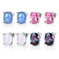 Zinc Alloy Stud Earring, with Glass Rhinestone, zinc alloy post pin, for woman 