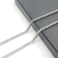 Stainless Steel Box Chain, 304 Stainless Steel, Vacuum Ion Plating, fashion jewelry & polished & DIY & Unisex original color 