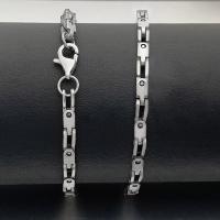 Stainless Steel Chain Bracelets, 304 Stainless Steel, Vacuum Ion Plating, fashion jewelry & polished & DIY & Unisex, original color cm 