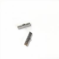 Stainless Steel Ribbon Crimp End, 316L Stainless Steel, silver color 