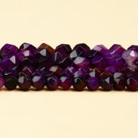 Natürliche violette Achat Perlen, Violetter Achat, rund, poliert, Star Cut Faceted & DIY & verschiedene Größen vorhanden, violett, Länge:ca. 15 ZollInch, verkauft von Strang