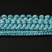 Impression Jasper Bead, Round, polished, DIY blue Approx 15 Inch 