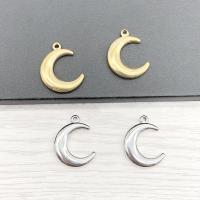 Stainless Steel Pendants, 304 Stainless Steel, Moon, Vacuum Ion Plating, fashion jewelry & polished & DIY & Unisex 19mm 
