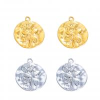 Stainless Steel Pendants, 304 Stainless Steel, Vacuum Ion Plating, fashion jewelry & Unisex & with flower pattern 