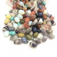 Pendentifs pierres gemmes mixtes , Pierre naturelle, ovale, différents matériaux pour le choix & unisexe, plus de couleurs à choisir Vendu par PC