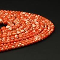 Impression Jasper Bead, Round, polished, DIY reddish orange Approx 14.96 Inch 