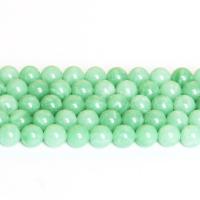 Afrikanische Jade, rund, poliert, verschiedene Größen vorhanden, grün, Länge:ca. 14.6 ZollInch, verkauft von Strang