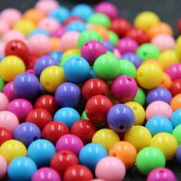 Solid Color Acrylic Beads, Round, injection moulding, DIY, mixed colors 