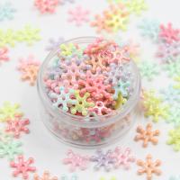 Candy Style Acrylic Beads, Snowflake, injection moulding, DIY, mixed colors, 15-20mm 