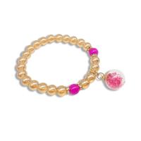 Bracelets de perle de bijou en verre, avec alliage de zinc, pour femme & avec strass, couleurs mélangées, 8mm Environ 21 cm, Vendu par PC