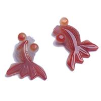 Pendentif Agate mixte, poisson rouge, gravé, unisexe & normes différentes pour le choix, plus de couleurs à choisir, Vendu par PC