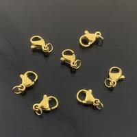 Stainless Steel Lobster Claw Clasp, 304 Stainless Steel, Vacuum Ion Plating, polished & DIY golden 