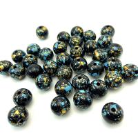 Speckled Acrylic Beads, Round, stoving varnish, DIY, mixed colors 