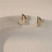 Cats Eye Earring, Zinc Alloy, with Cats Eye, zinc alloy post pin, plated, for woman, golden, 5-30mm 