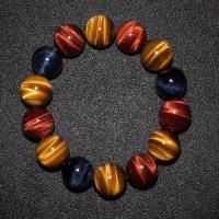 Bracelets en pierres oeil de tigre, unisexe & protection contre les radiations, couleurs mélangées Environ 21 cm, Vendu par PC