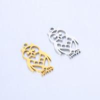 Stainless Steel Pendants, 304 Stainless Steel, Owl, Vacuum Ion Plating, fashion jewelry & DIY 