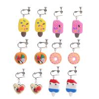 Polymer Clay Drop Earring, with Zinc Alloy, for woman 