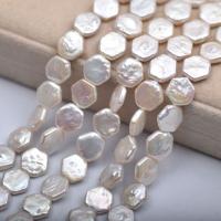 Keshi Cultured Freshwater Pearl Beads, Hexagon, DIY, white, 13mm Approx 15 Inch 