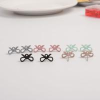 Zinc Alloy Earring Drop Component, Bowknot, stoving varnish, DIY & for woman Approx 