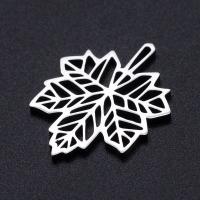 Stainless Steel Leaf Pendant, 201 Stainless Steel, Maple Leaf, Vacuum Ion Plating, fashion jewelry & polished & DIY & Unisex 