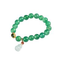 Yellow Agate Couple Bracelet, with 14K Gold Coated Copper & Yunnan Red Agate & Jadeite & Green Agate, fashion jewelry & Unisex 10mm Approx 5.51-6.3 Inch 